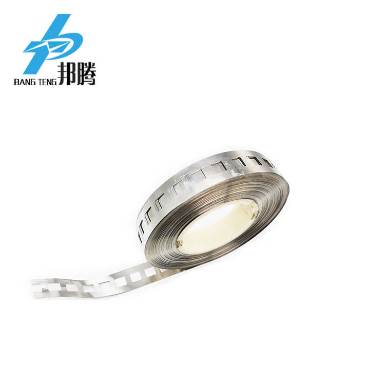 18650锂电池组焊接接头18.5mm间距2P冲孔镀镍钢带/纯镍带