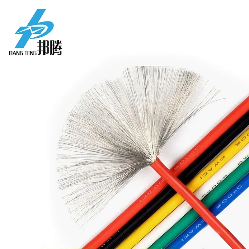 高柔性红黑硅橡胶线规6 8 10 12 13 14 16 18 20 22 24 AWG绝缘硅线